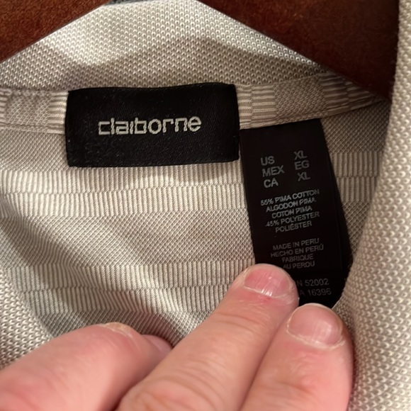 Claiborne xl polo shirt. Tan/grey - Picture 2 of 2